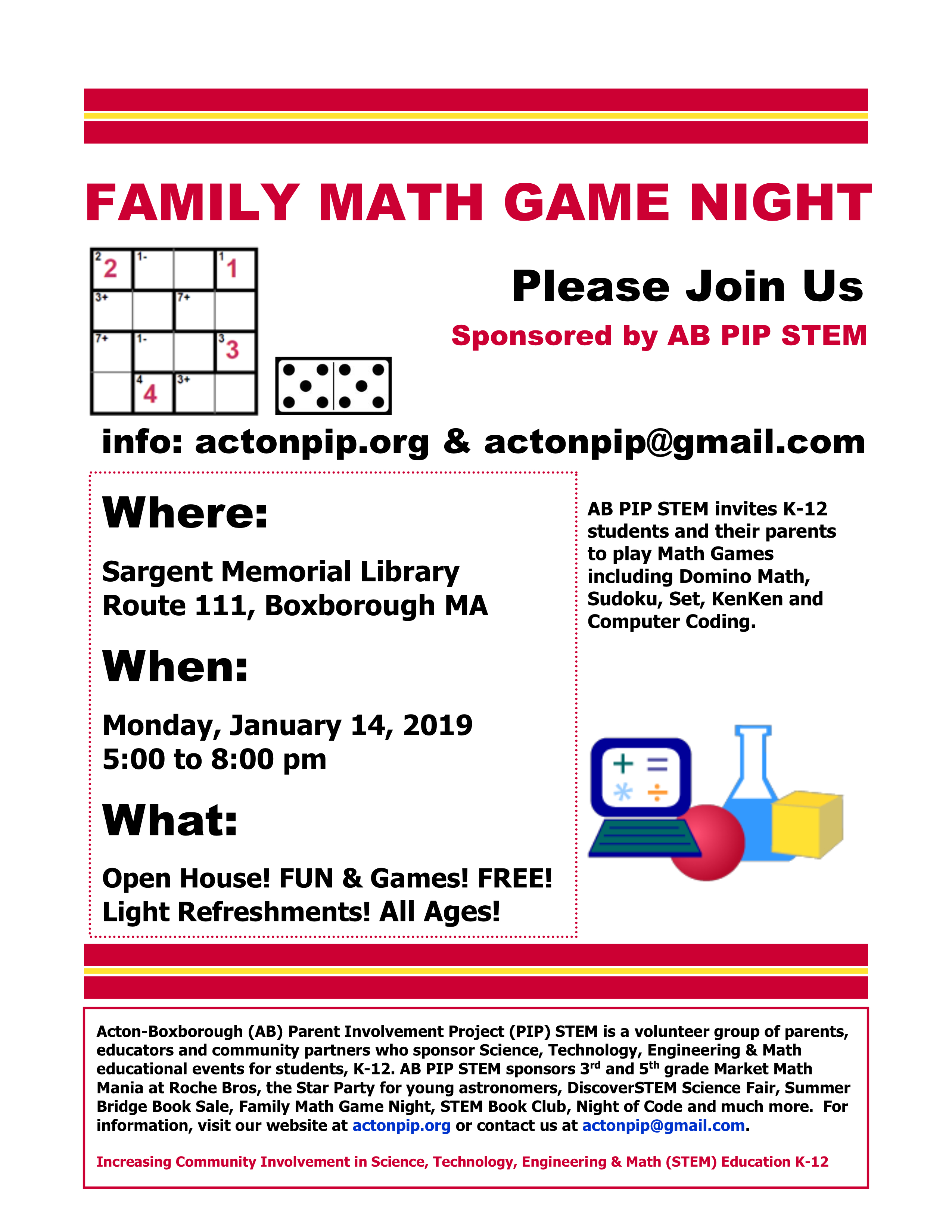 Family Math Game Night Ab Pip Stem Merriam School Pto